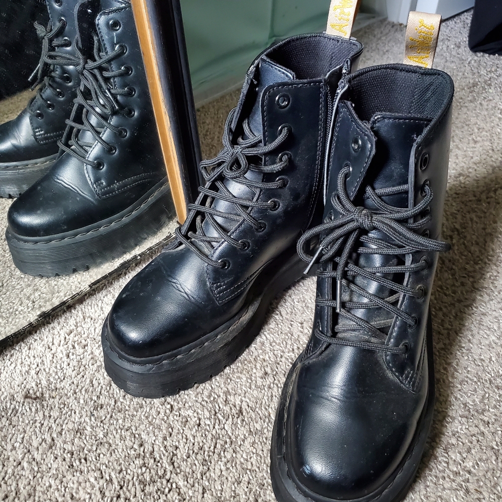 Dr. Martens Jadon Mono Black Vegan Leather Combat Boots